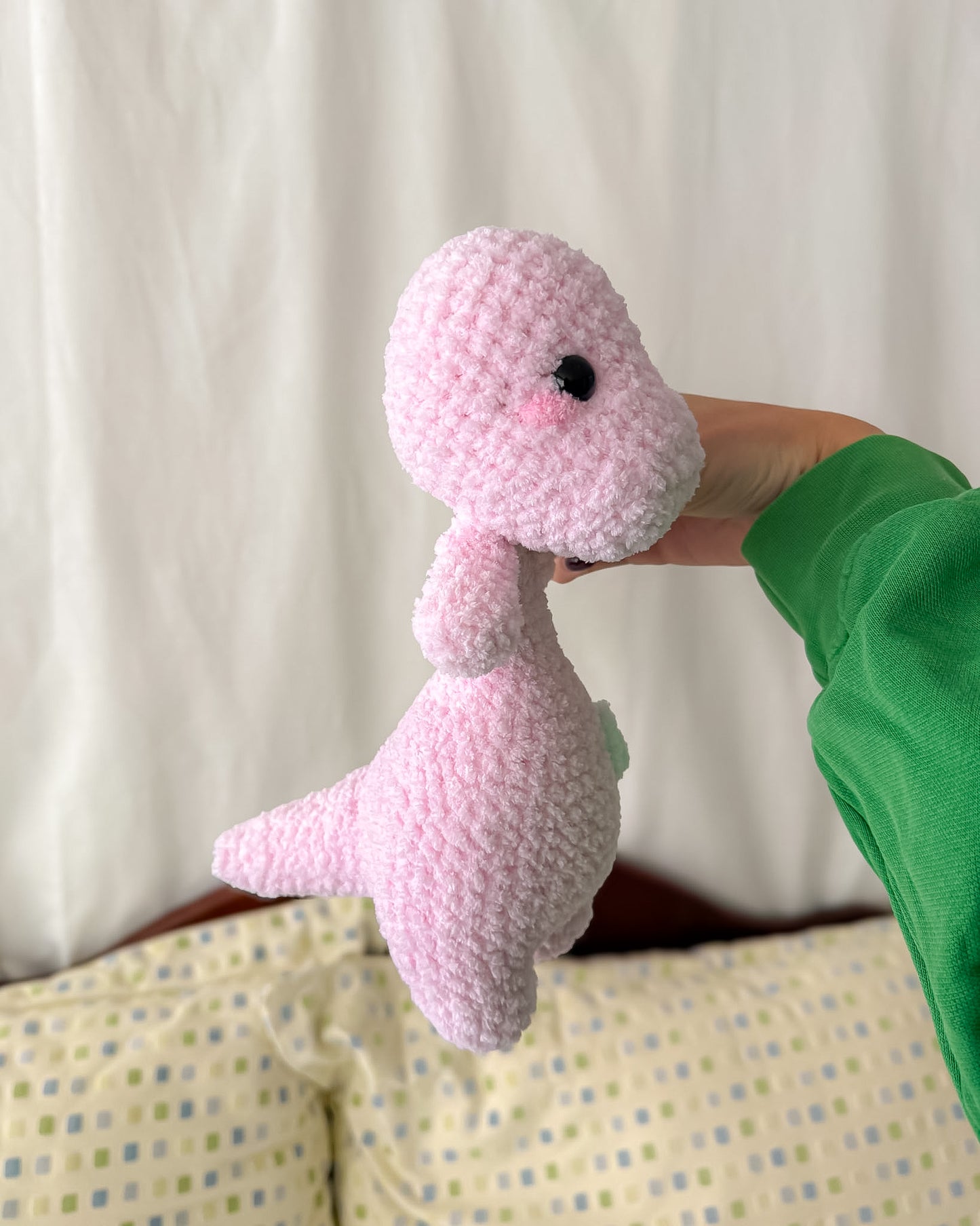 Weighted Brontosaurus, Pink & Mint Dinosaur