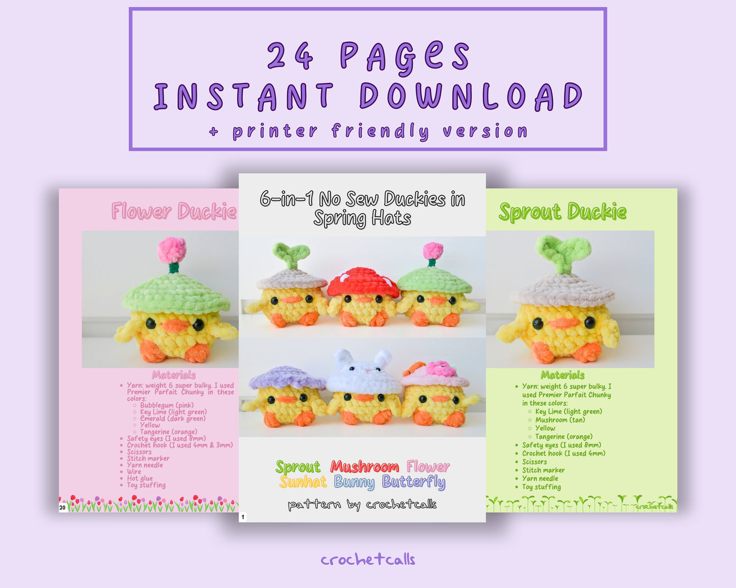 6-in-1 No Sew Duck Amigurumi Crochet Pattern