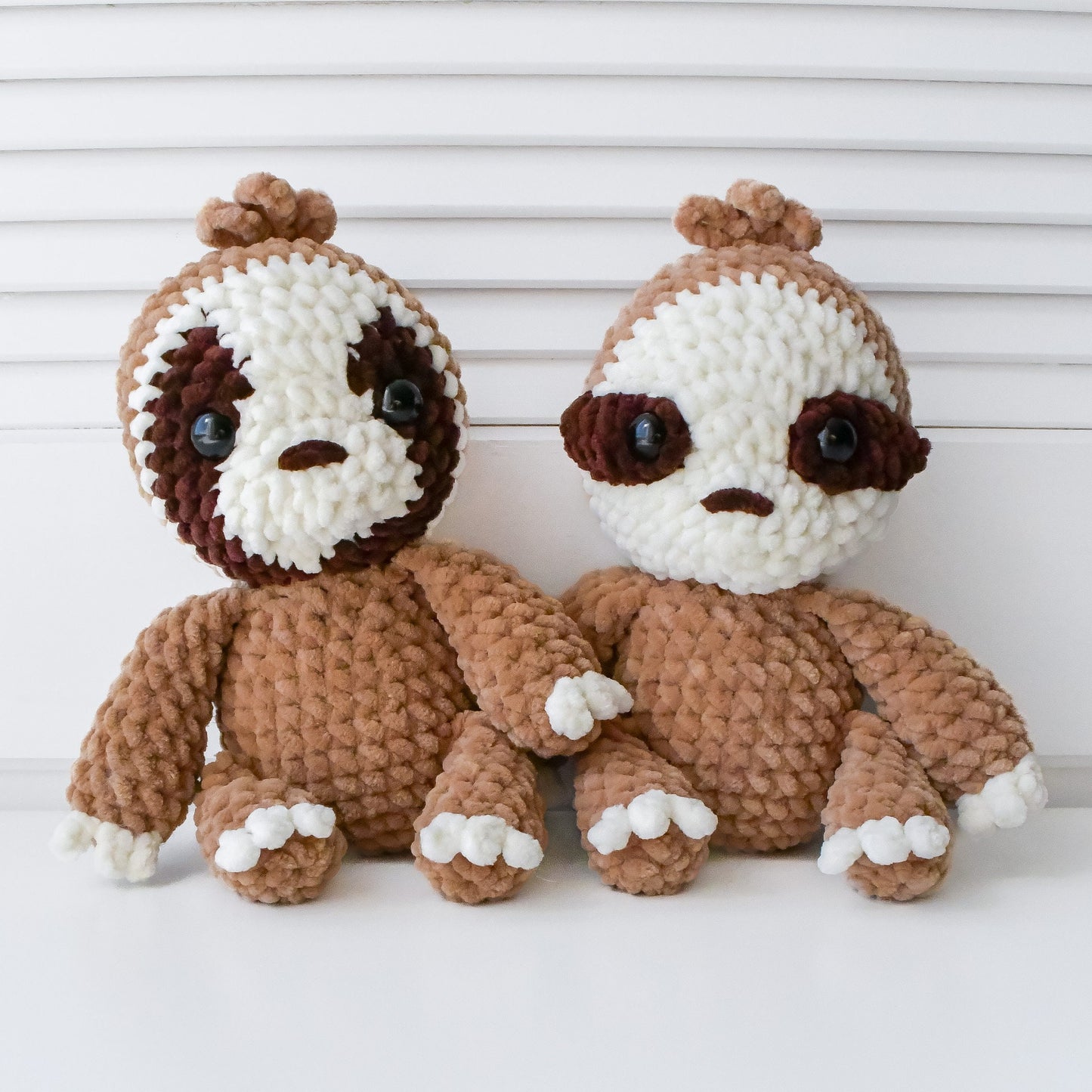 2 in 1 Crochet Sloth Plushie Pattern with Sleep Eye Covering and Rainbow Pride Mod