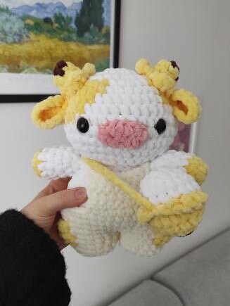 2-in-1 Banana Cows Crochet Pattern Bundle (Amigurumi Highland Cow Overall Dungaree Cow)