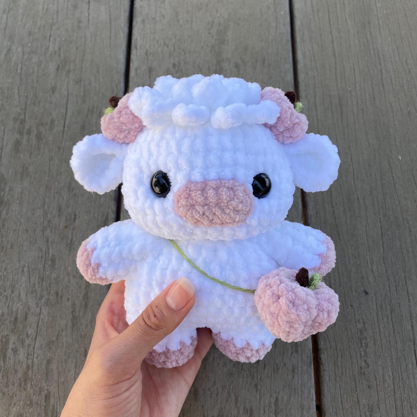 2-in-1 Peach Cows Crochet Pattern Bundle (Amigurumi Highland Cow Overall Dungaree Cow)