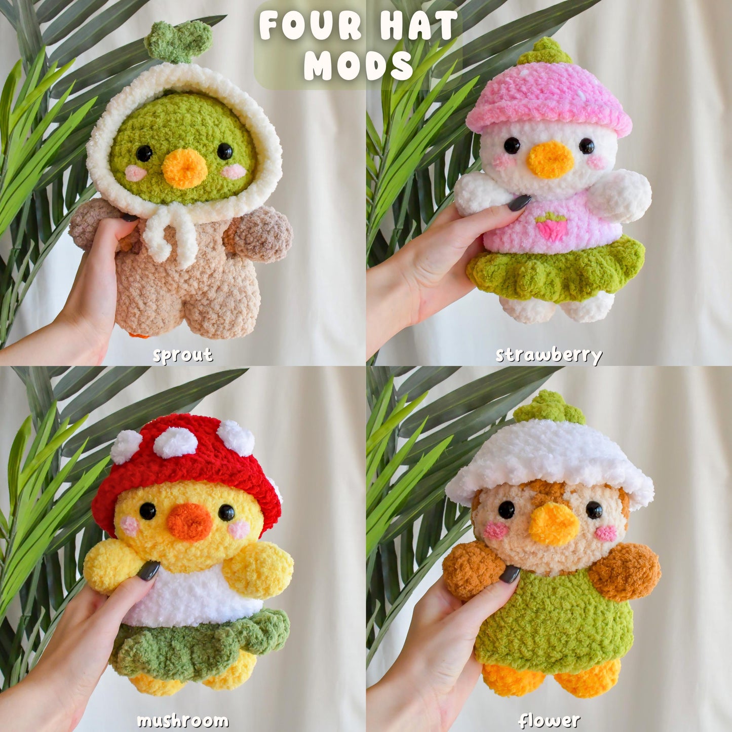 Crochet Birds Pattern Bundle – Duck, Mallard & Penguin with Clothes, Hats, and Bags – Digital Amigurumi PDF Pattern, Mix and Match Outfits