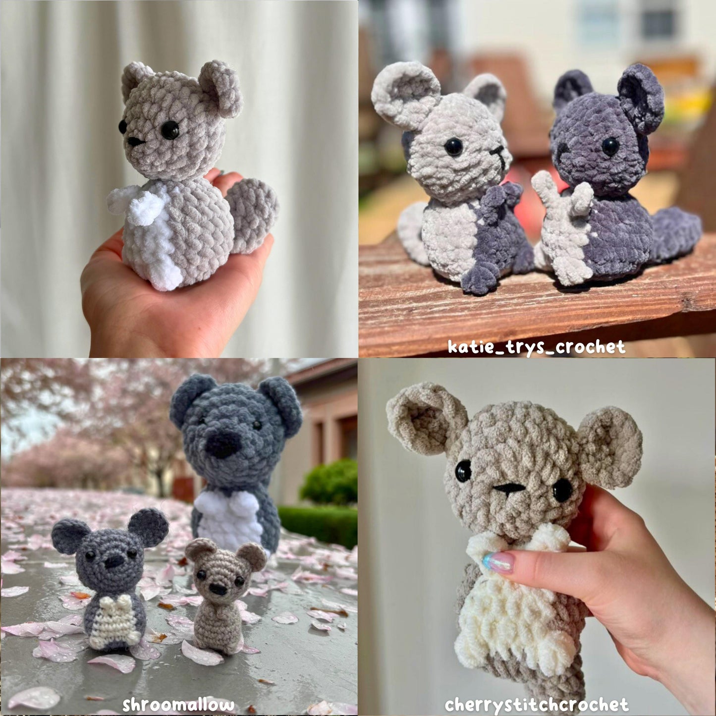 Crochet Low Sew Chinchilla Plushie Pattern, Beginner-Friendly Amigurumi, CrochetCalls Critters