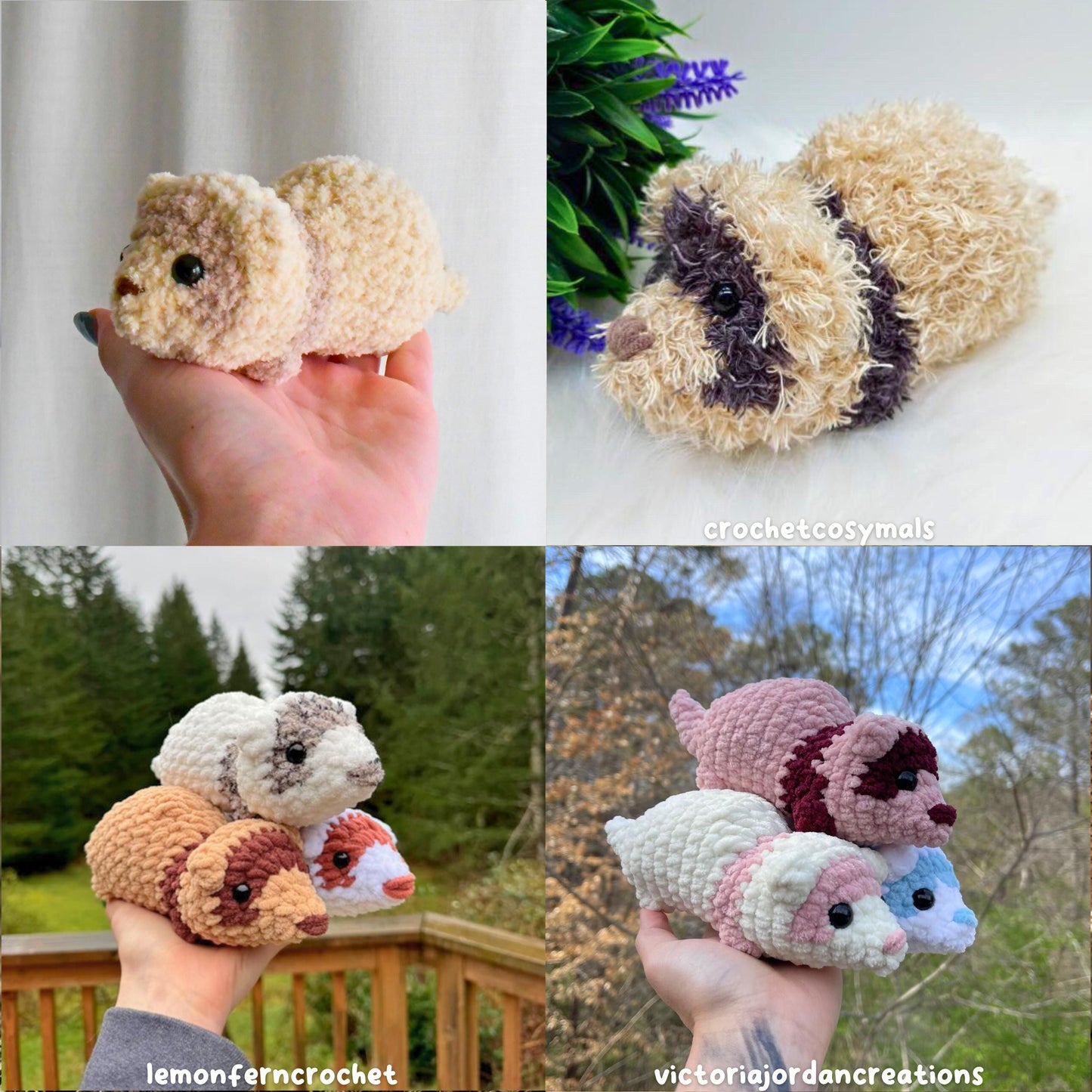 Crochet No Sew Ferret Plushie Pattern, Beginner-Friendly Amigurumi, CrochetCalls Critters