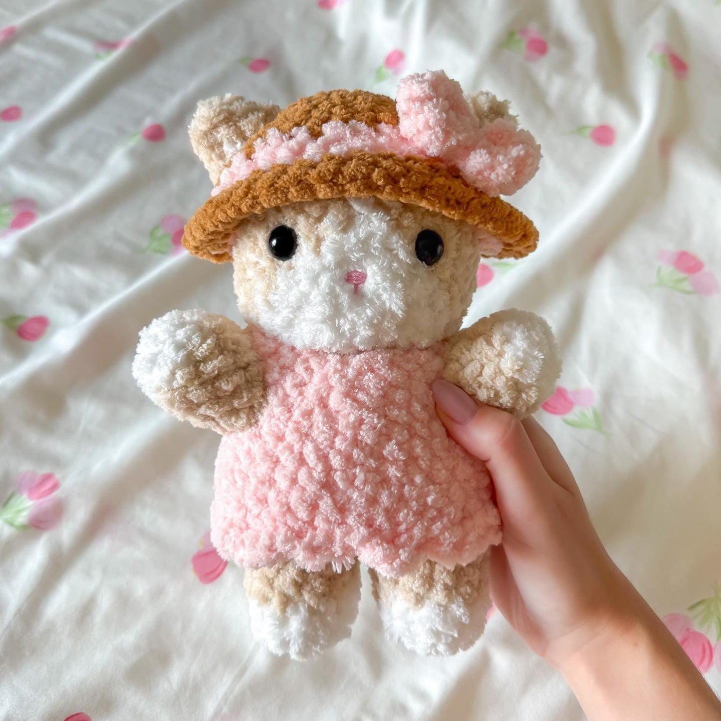 Summer Kitty Crochet Pattern PDF | Amigurumi Cat in Dress & Sunhat