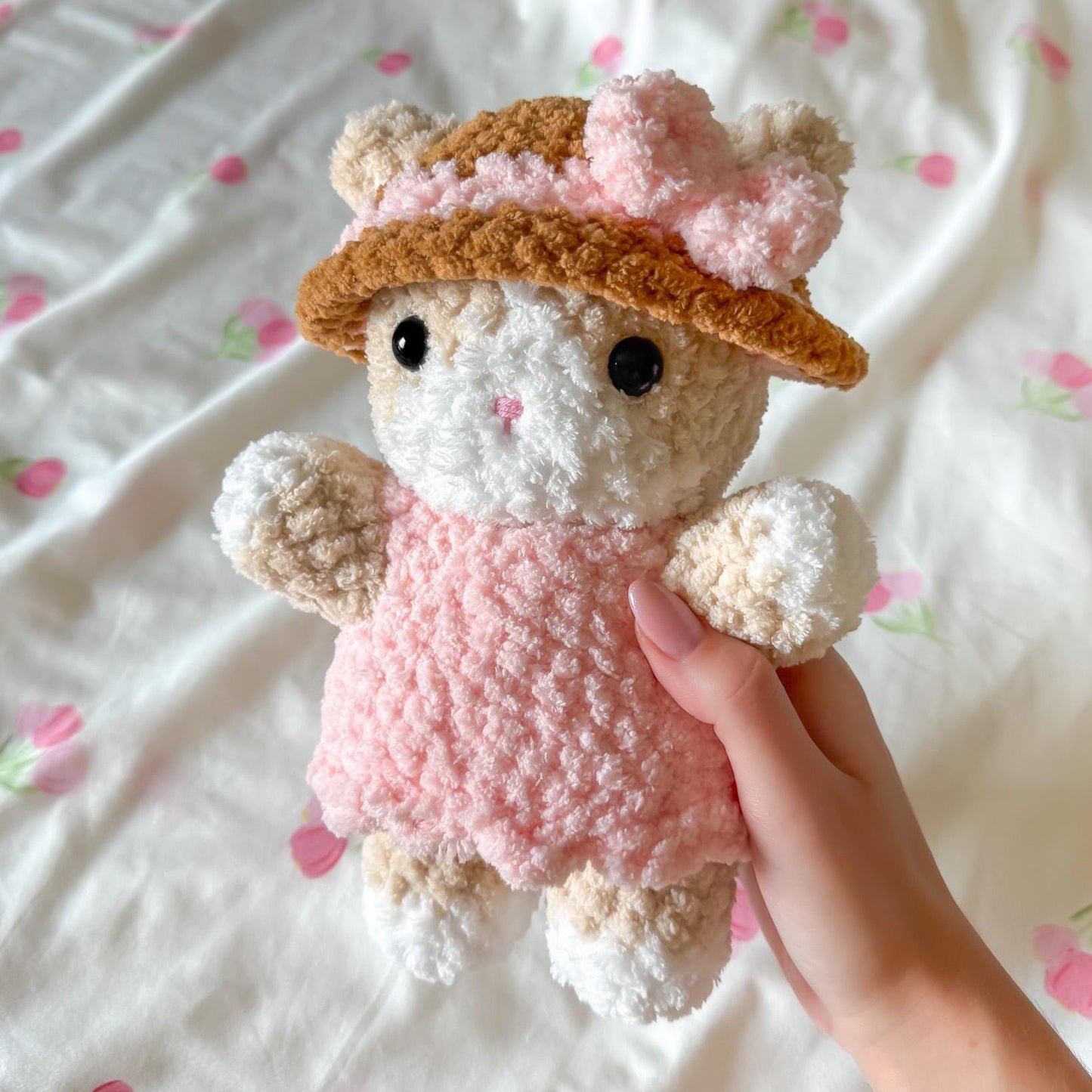 Summer Kitty Crochet Pattern PDF | Amigurumi Cat in Dress & Sunhat