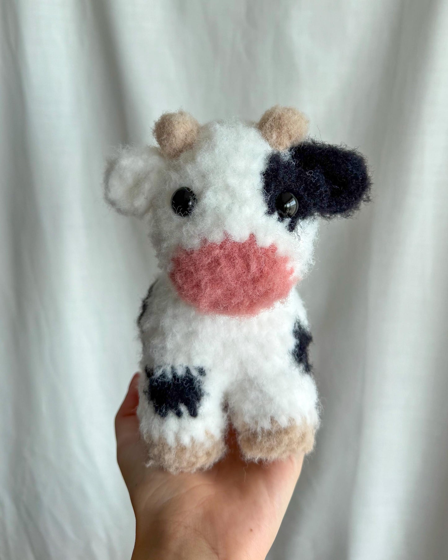 Handmade Crochet Cow Plushie