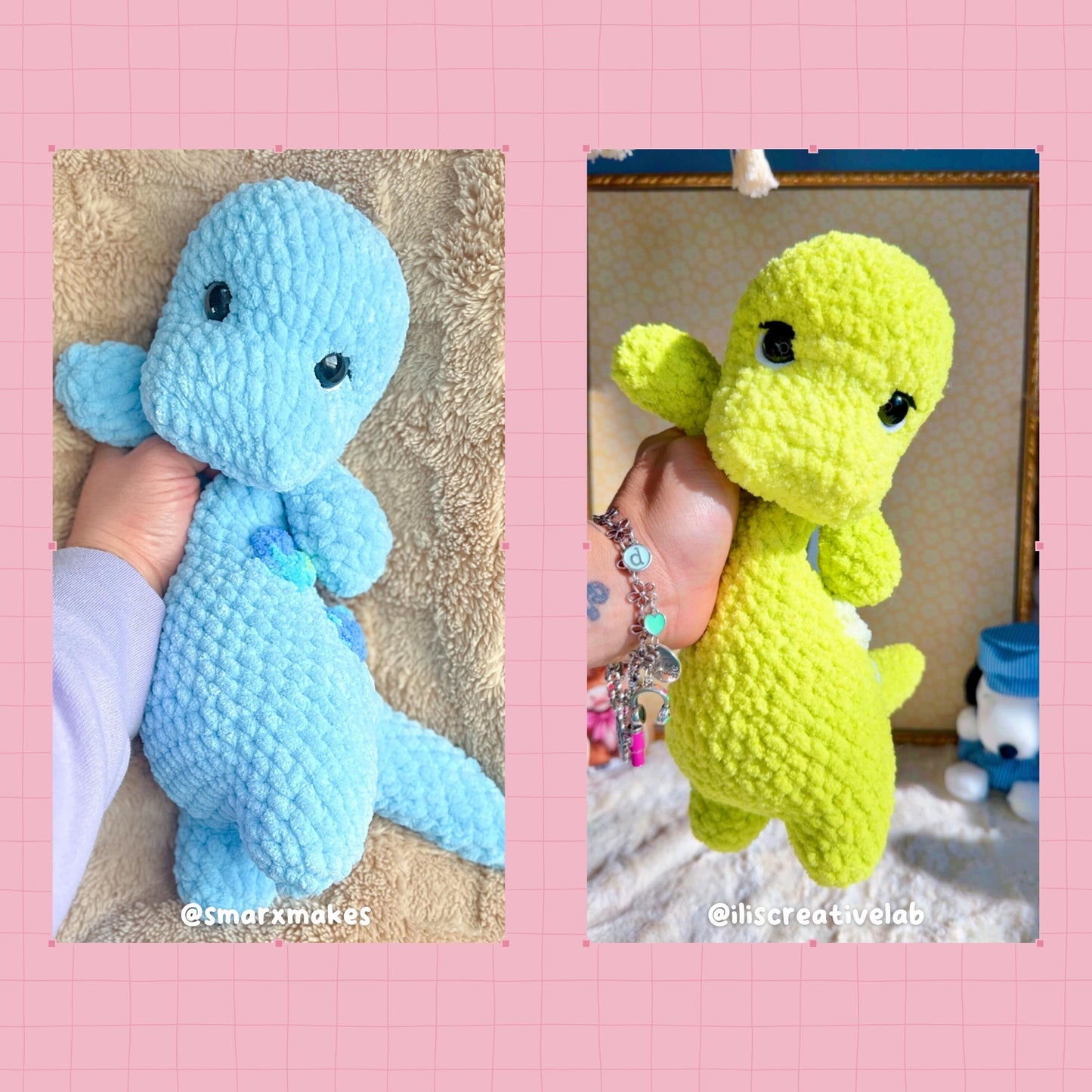 Soup Belly Brontosaurus Pattern | Low Sew Crochet Amigurumi PDF