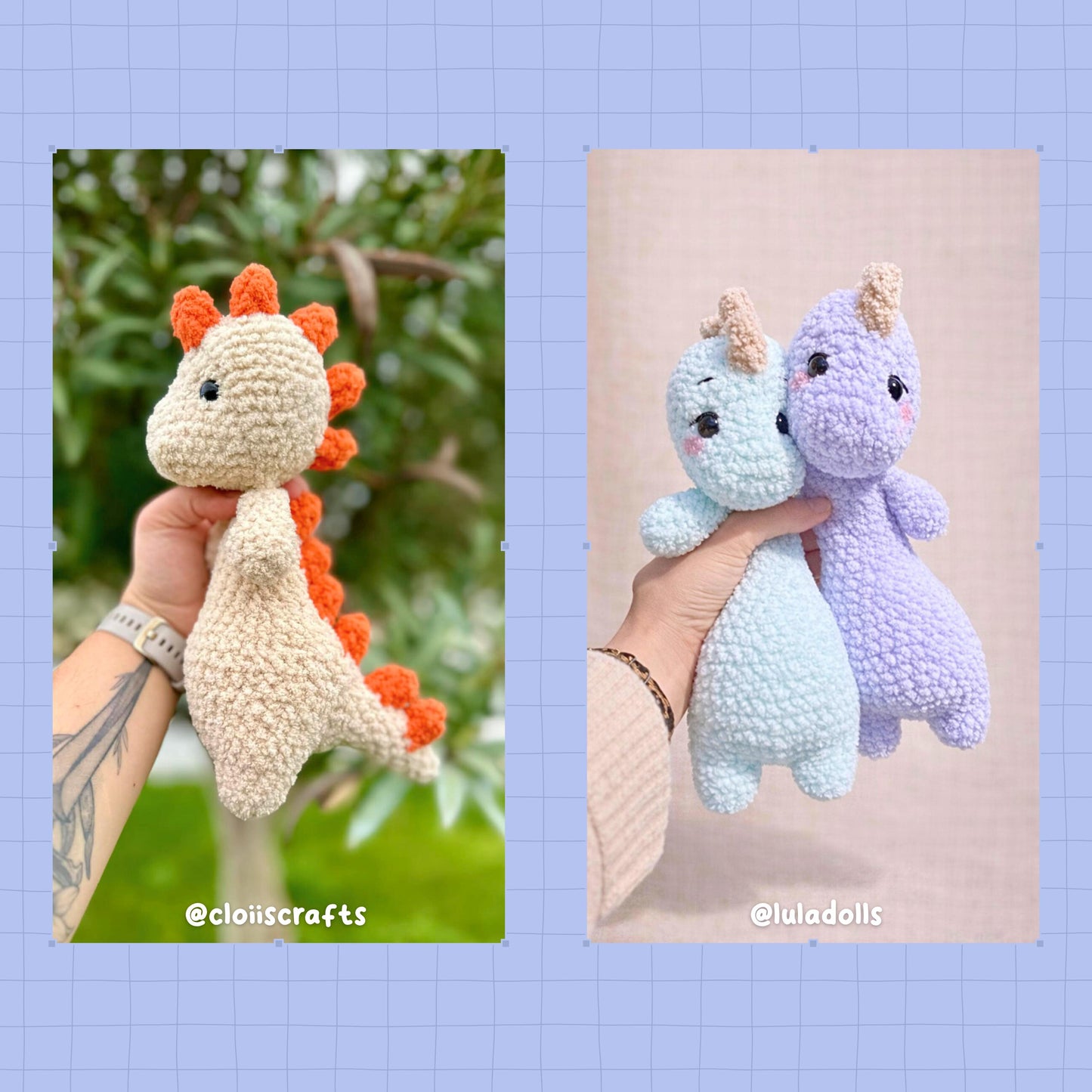 Soup Belly Stegosaurus Pattern | No Sew Crochet Amigurumi PDF