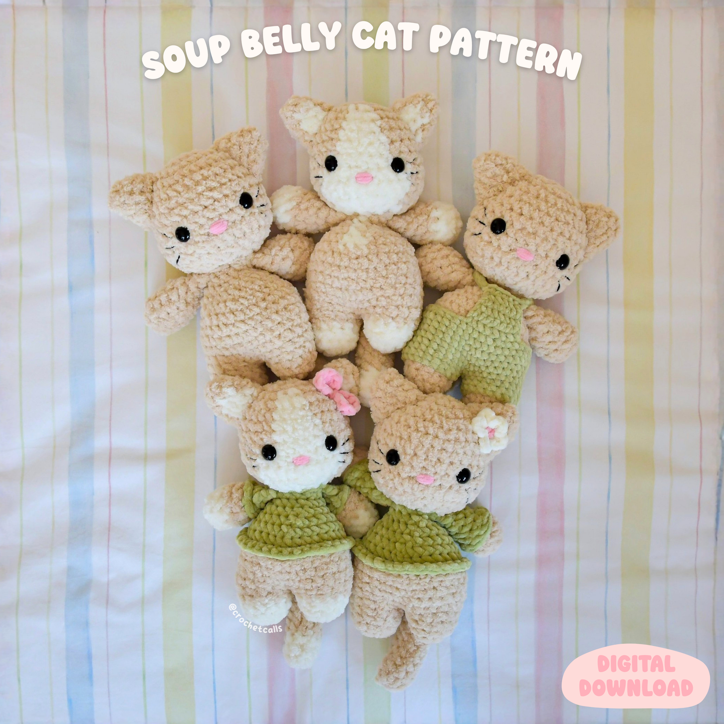 Soup Belly Cat Pattern | Crochet Amigurumi PDF Kitty