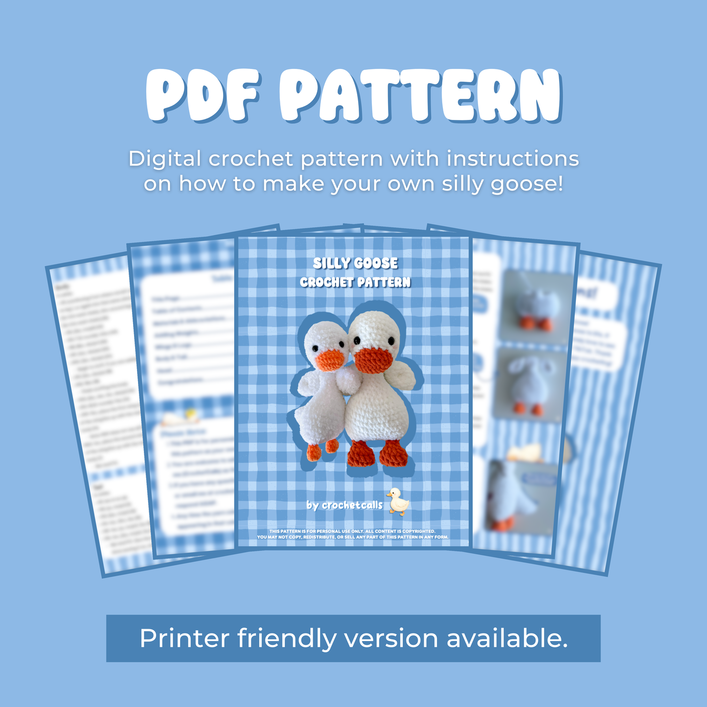 Low Sew Floppy Goose Pattern | Crochet Amigurumi PDF