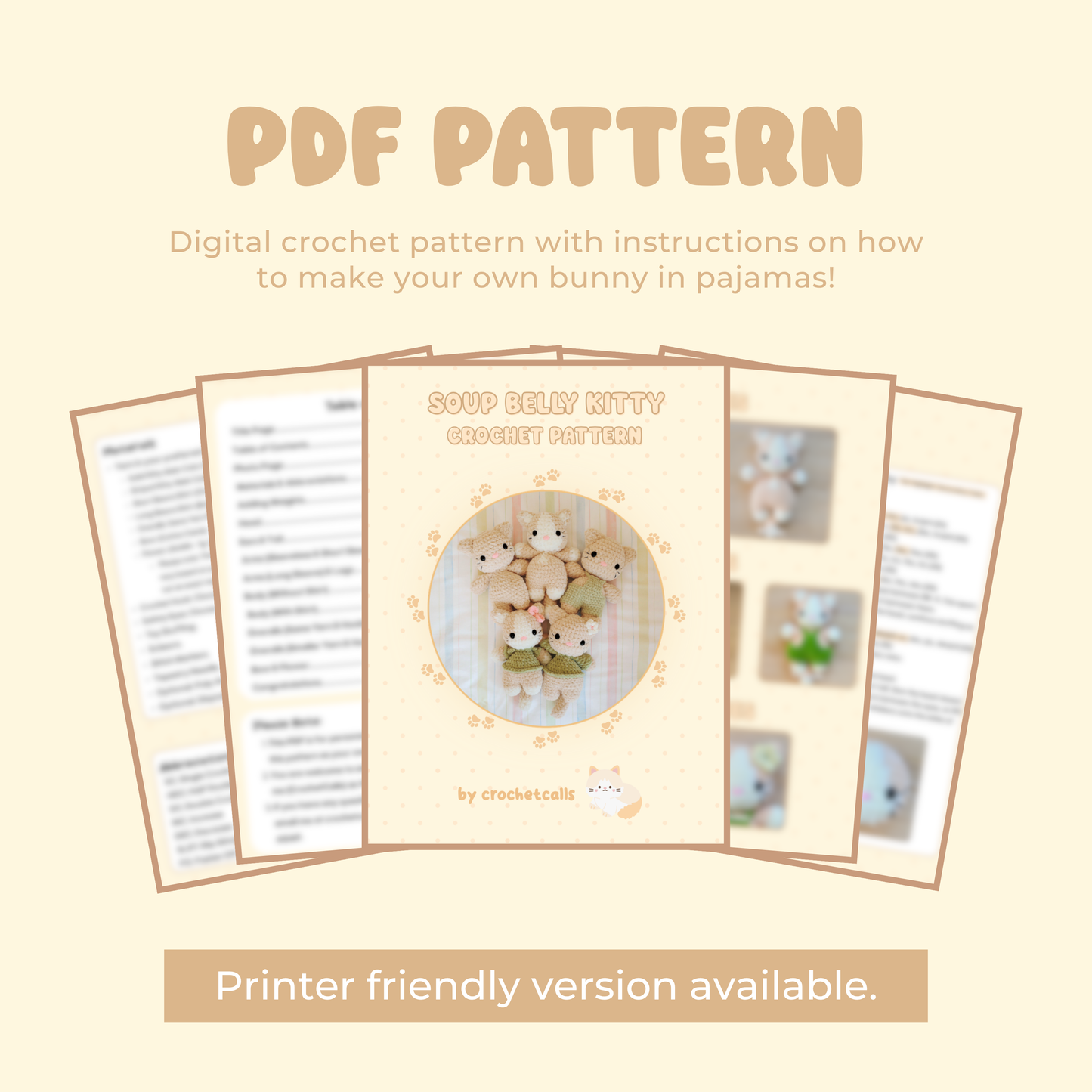 Soup Belly Cat Pattern | Crochet Amigurumi PDF Kitty