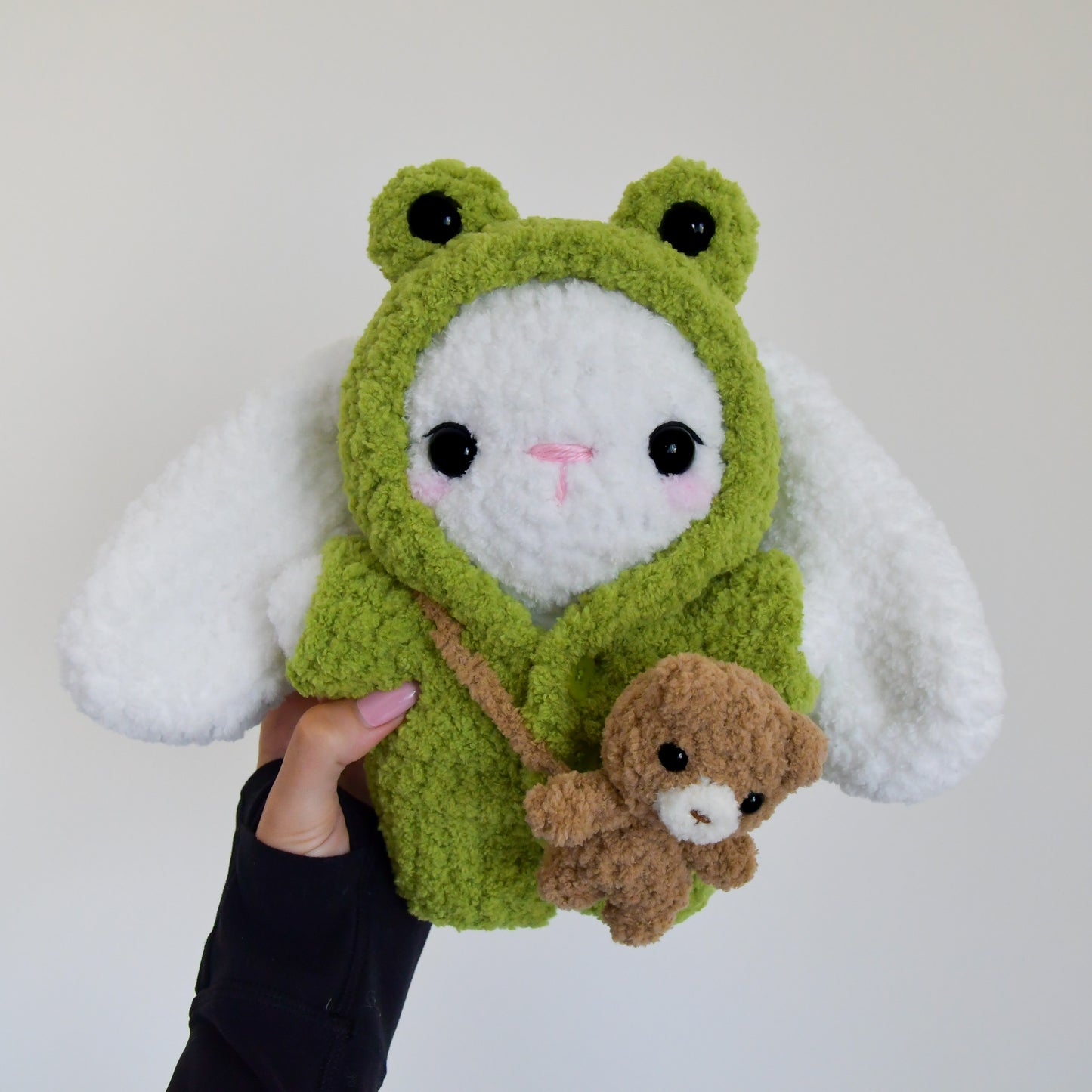 Bunny in Frog PJS + Bear Bag (PRE ORDER: Ships 9/9)