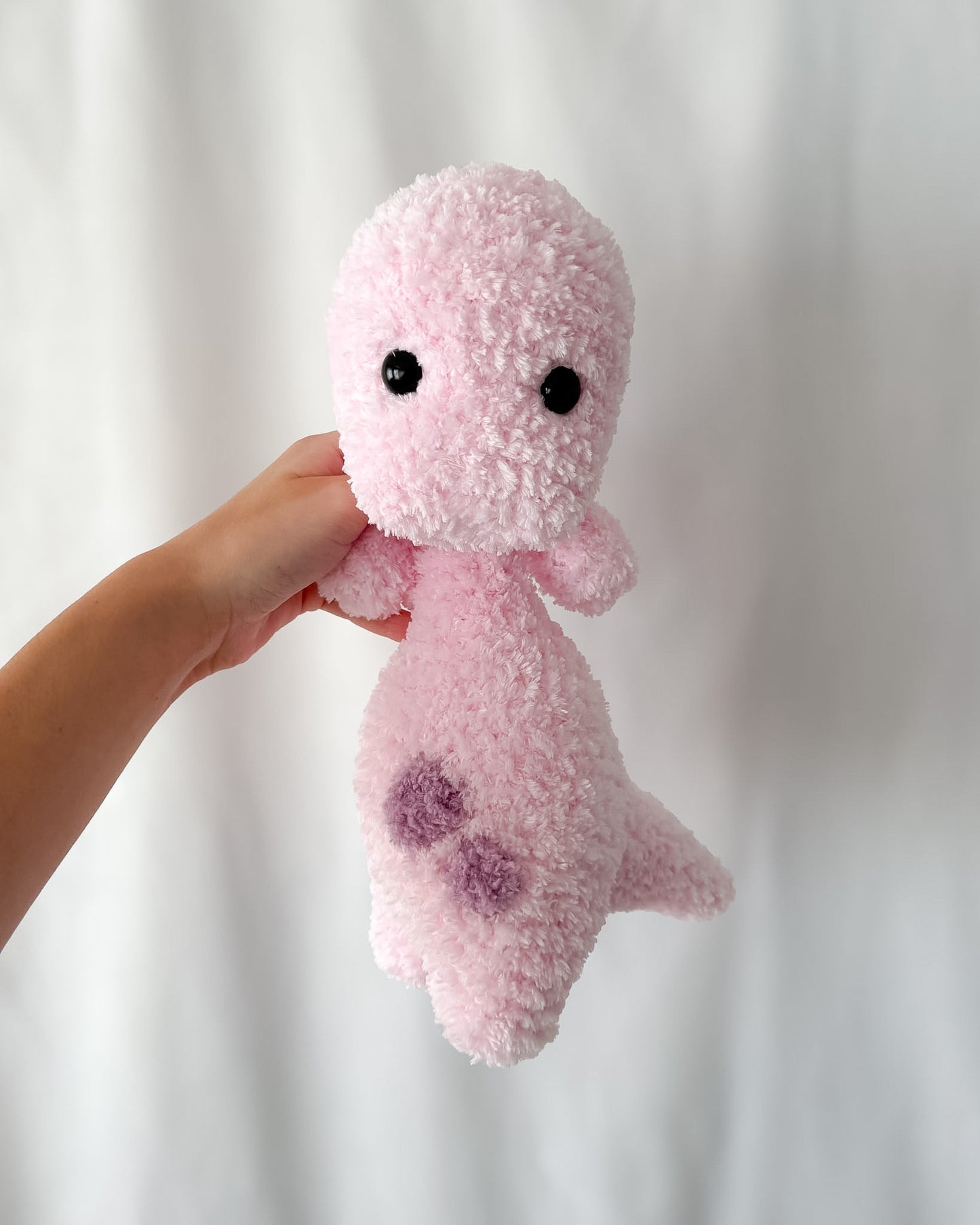 Weighted Brontosaurus, Fluffy Pink & Purple Dinosaur