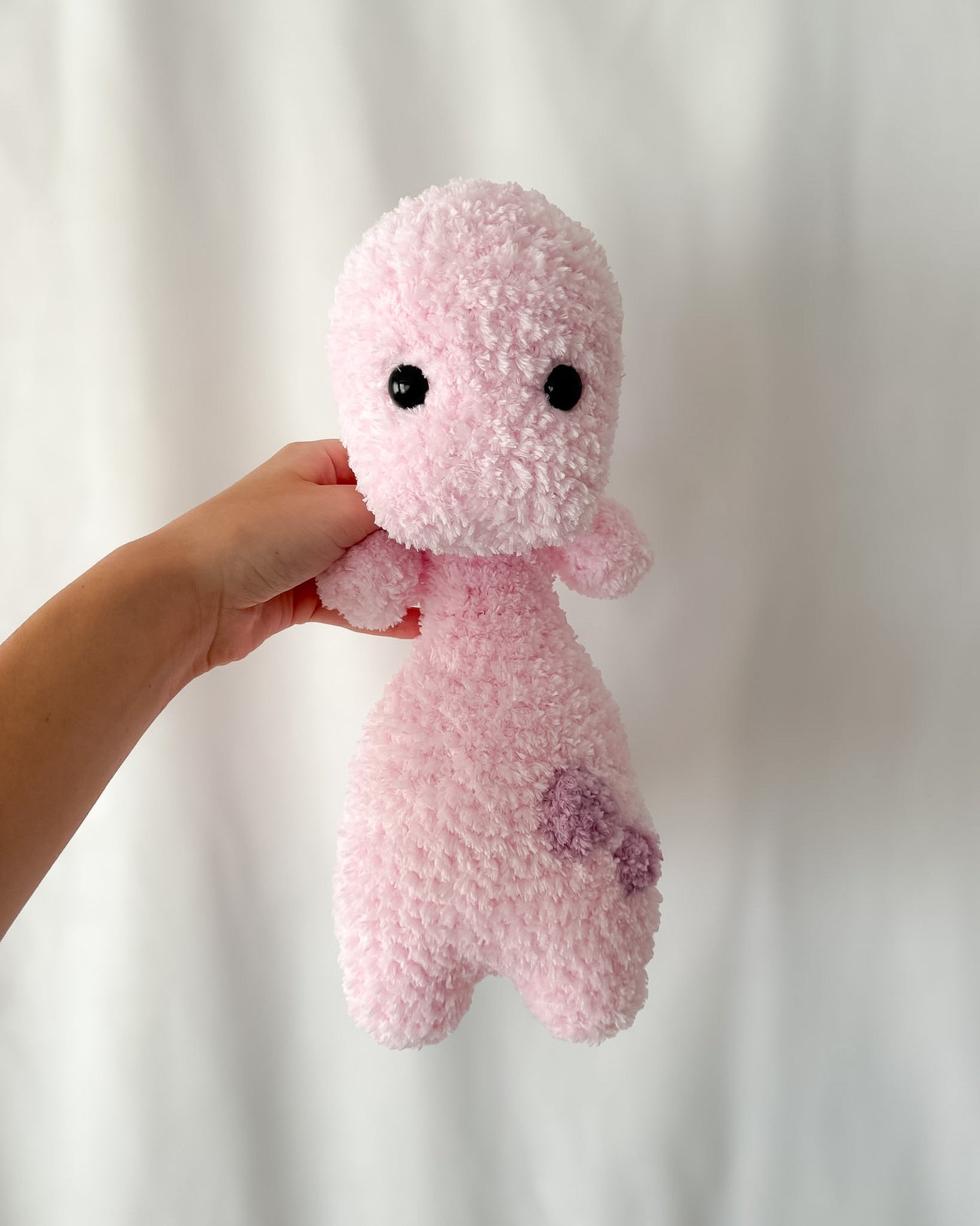 Weighted Brontosaurus, Fluffy Pink & Purple Dinosaur