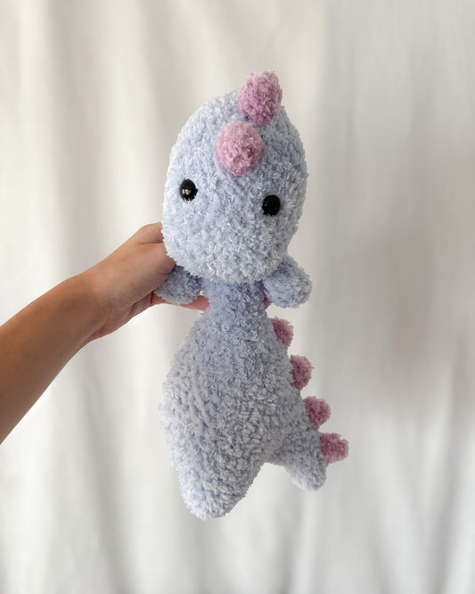 Weighted Stegosaurus, Fluffy Blue & Purple Dinosaur