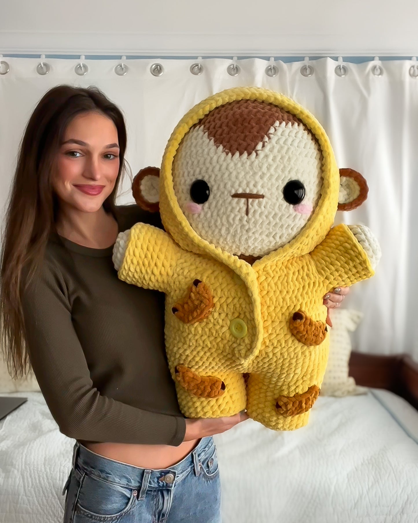 Jumbo Monkey in Pajamas Pattern | Crochet Amigurumi PDF