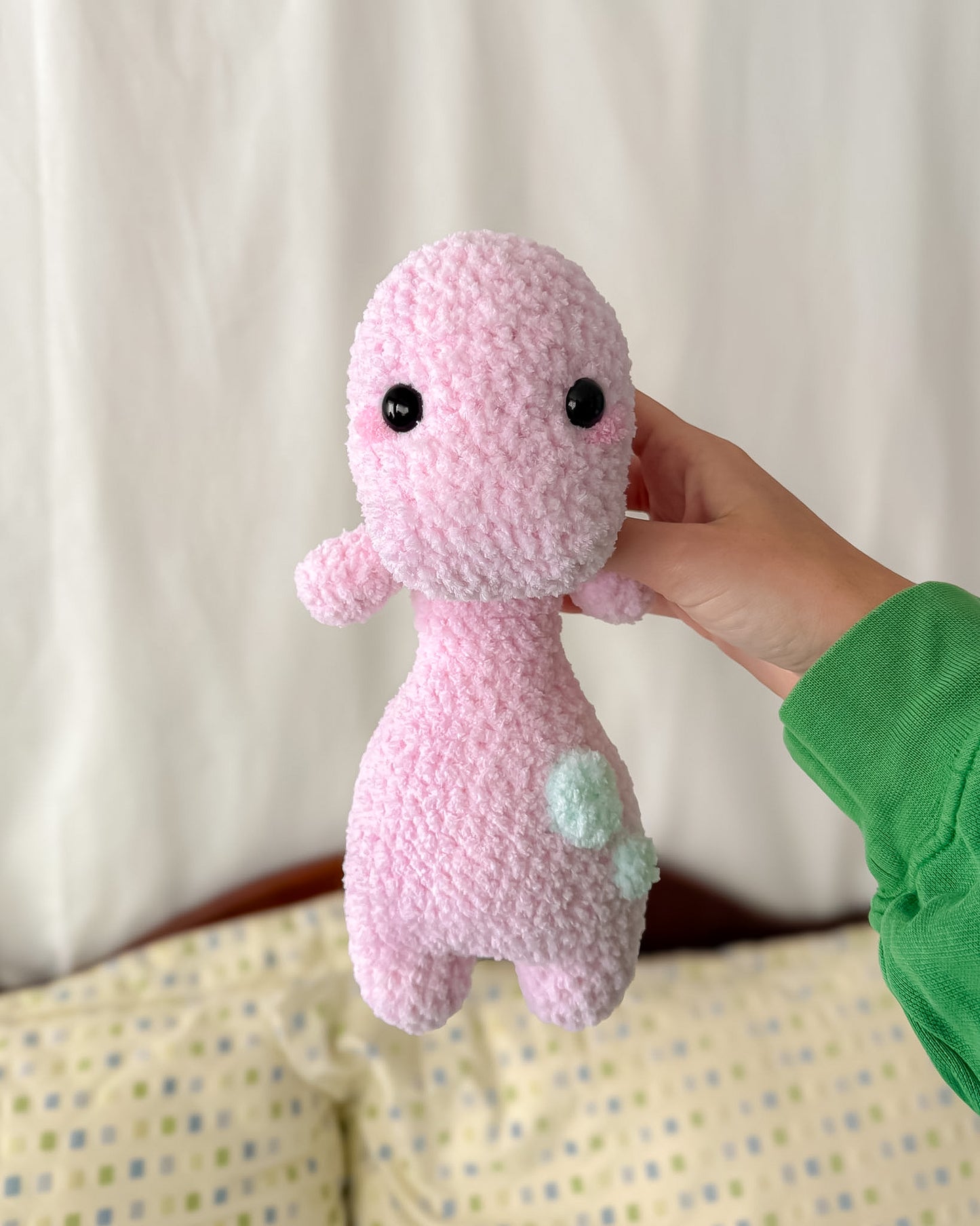 Weighted Brontosaurus, Pink & Mint Dinosaur