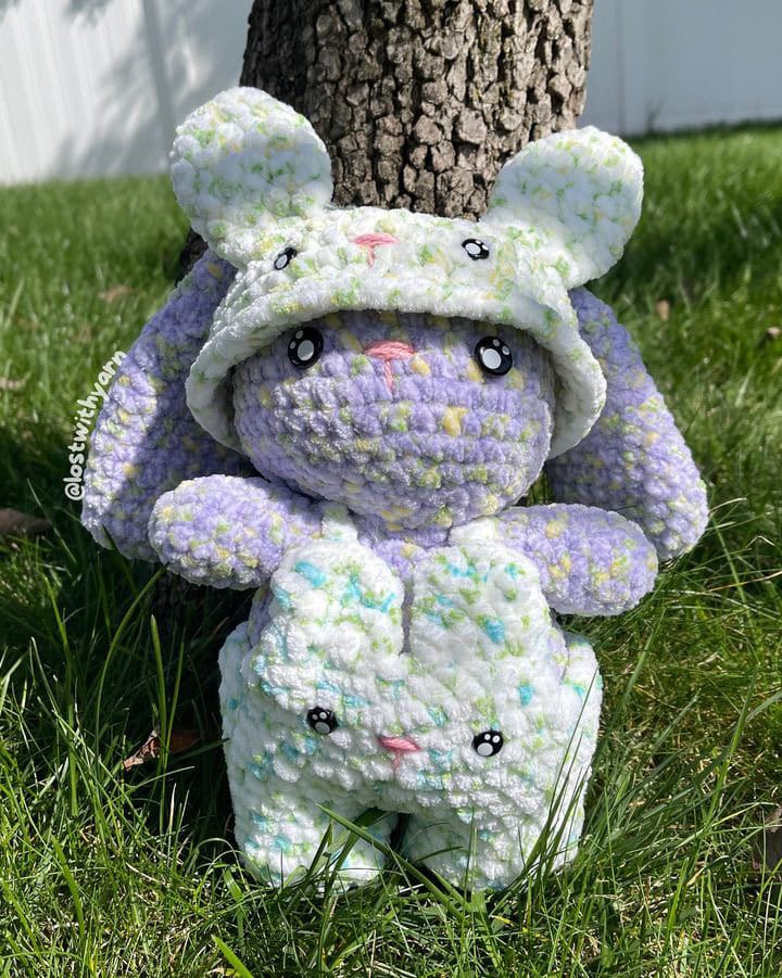 Crochet Bunny with Hat and Overalls Plushie Pattern