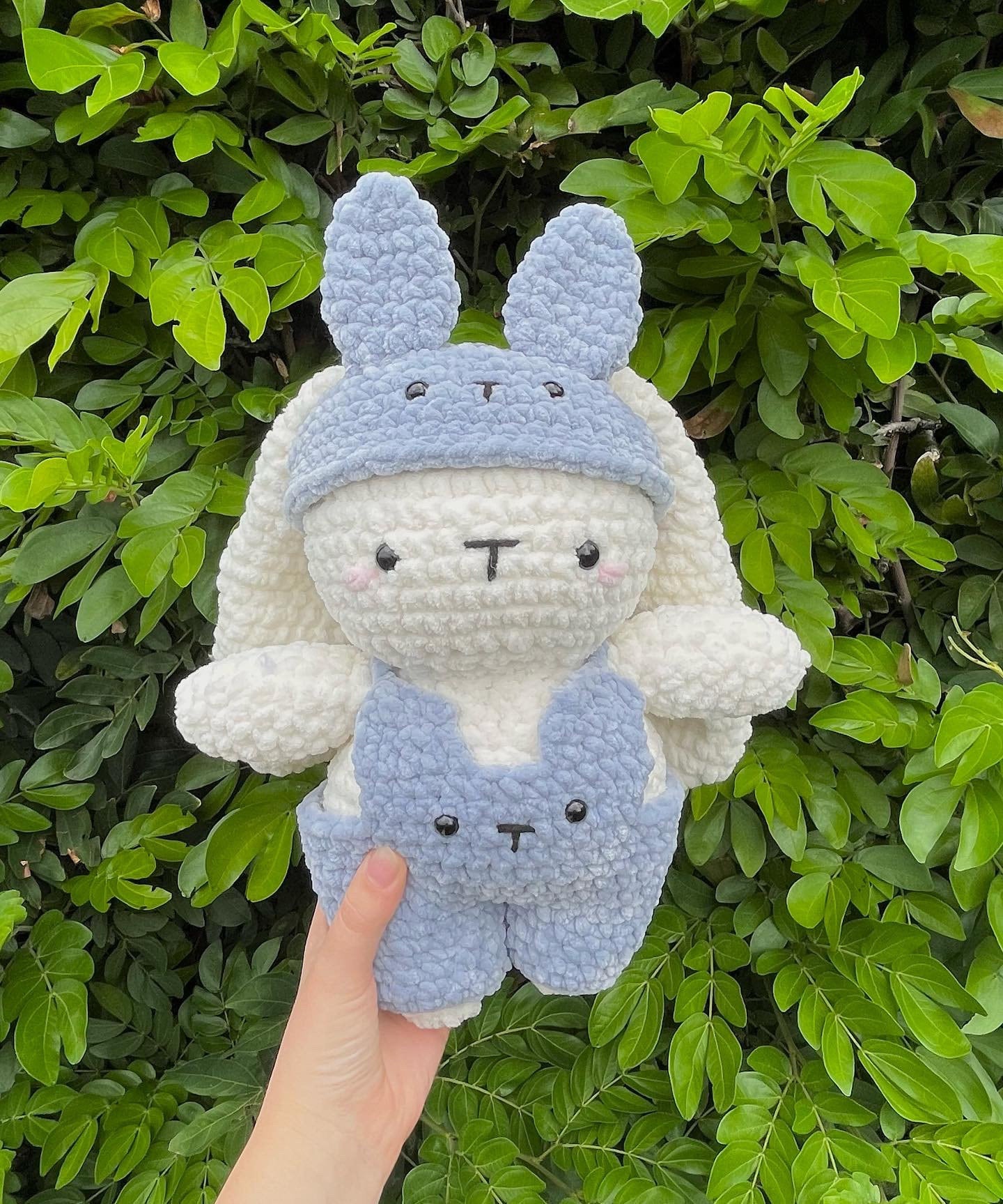 Crochet Bunny with Hat and Overalls Plushie Pattern