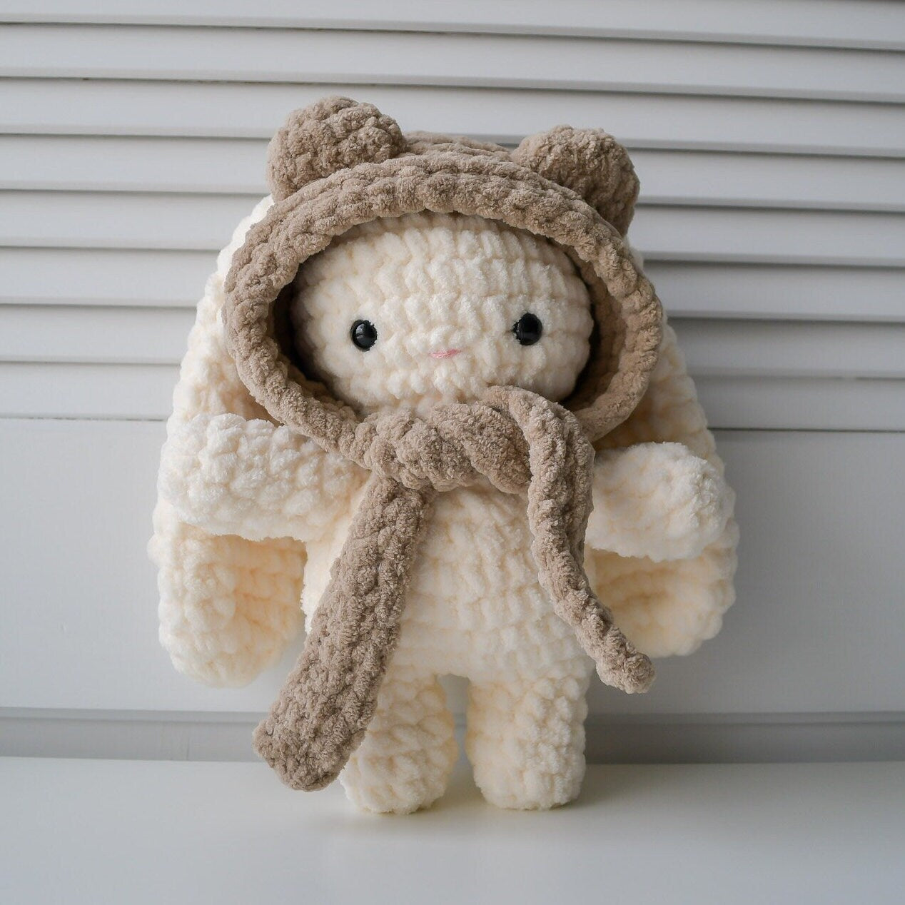 5-in-1 Crochet Bunny with Clothes and Accessories Pattern Bundle  Winter Jacket Coat Beanie Stocking Hat Hoodie Scarf Turtleneck Ear Warmer