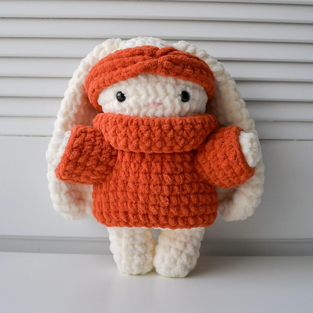 5-in-1 Crochet Bunny with Clothes and Accessories Pattern Bundle  Winter Jacket Coat Beanie Stocking Hat Hoodie Scarf Turtleneck Ear Warmer
