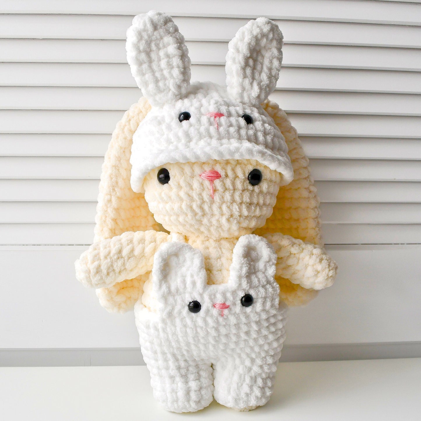 2-in-1 Crochet Bunny and Monkey with Hat and Overalls Pattern Bundle