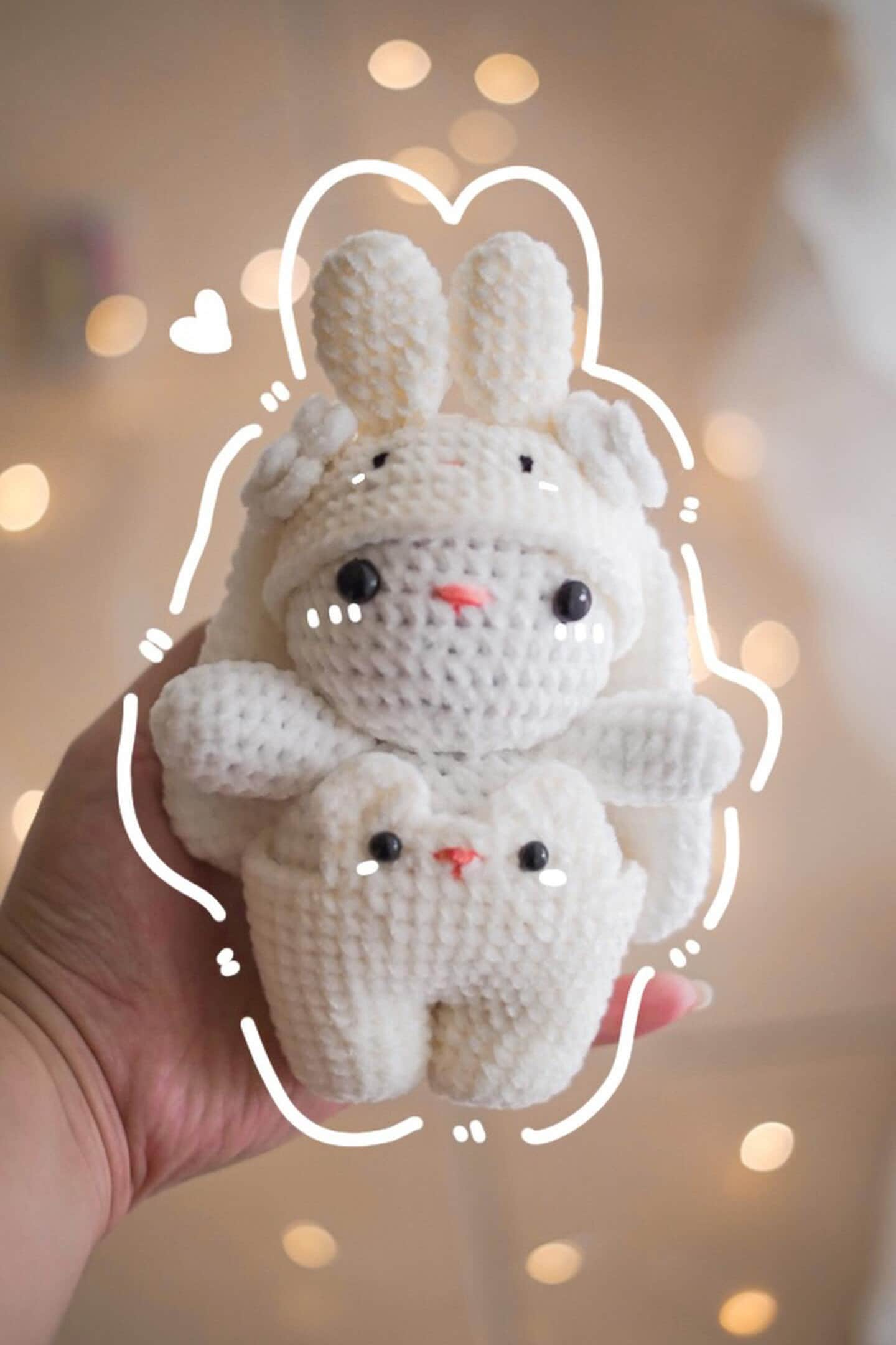 Crochet Bunny with Hat and Overalls Plushie Pattern