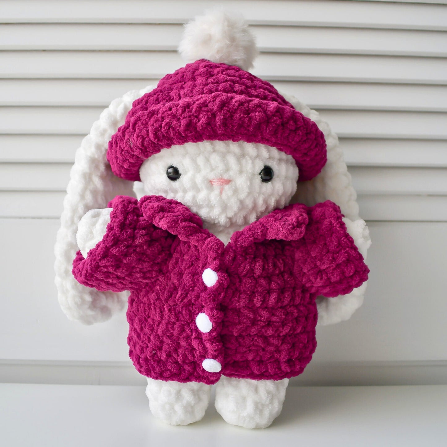 10-in-1 Crochet Bunny with Clothes and Accessories Pattern Bundle  Turtleneck Ear Warmer Hoodie Scarf Beanie Bodysuit Robe Winter Jacket