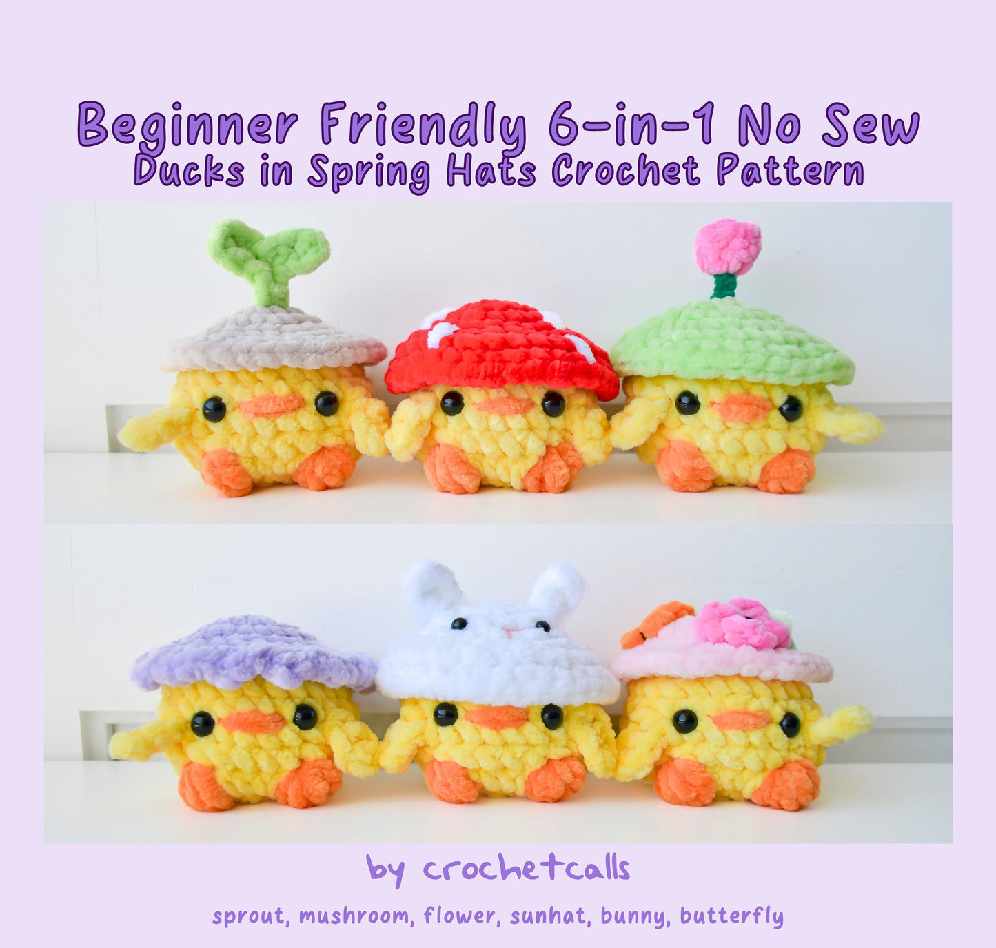 6-in-1 No Sew Duck Amigurumi Crochet Pattern