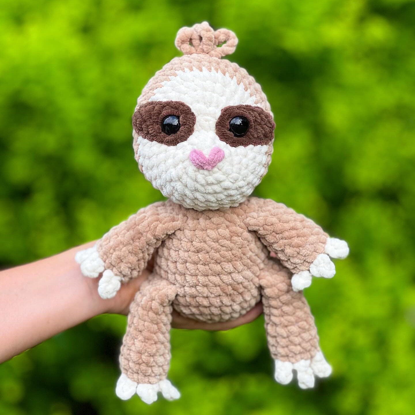 2 in 1 Crochet Sloth Plushie Pattern with Sleep Eye Covering and Rainbow Pride Mod