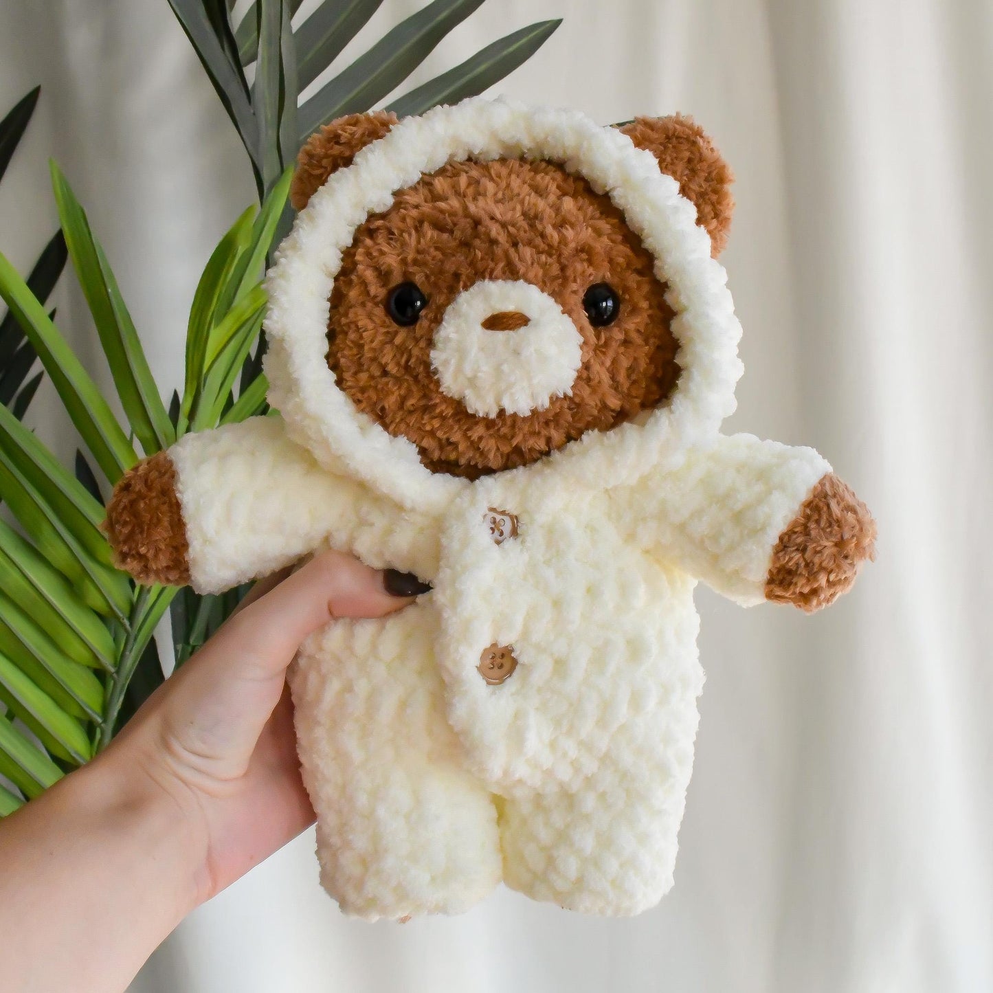 4 in 1 Animals in Pajamas Crochet Pattern Bundle (Amigurumi Elephant, Bear, Cow, Bunny in One Piece Bodysuit Button Up PJS)