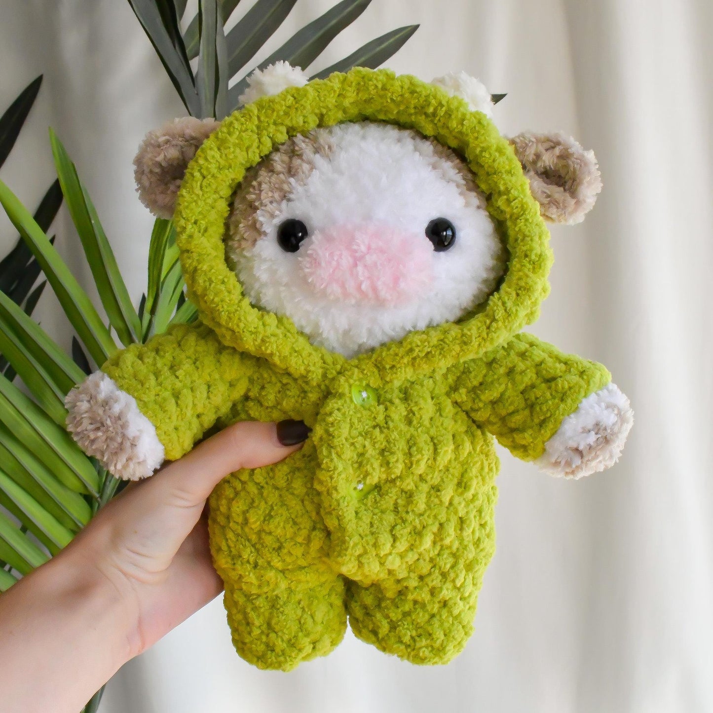 4 in 1 Animals in Pajamas Crochet Pattern Bundle (Amigurumi Elephant, Bear, Cow, Bunny in One Piece Bodysuit Button Up PJS)