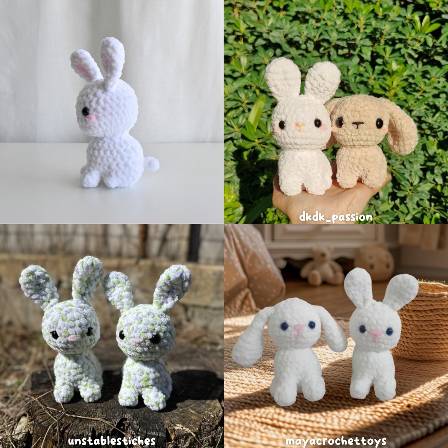 Crochet No and Low Sew Bunny Plushie Pattern, Beginner-Friendly Amigurumi, CrochetCalls Critters