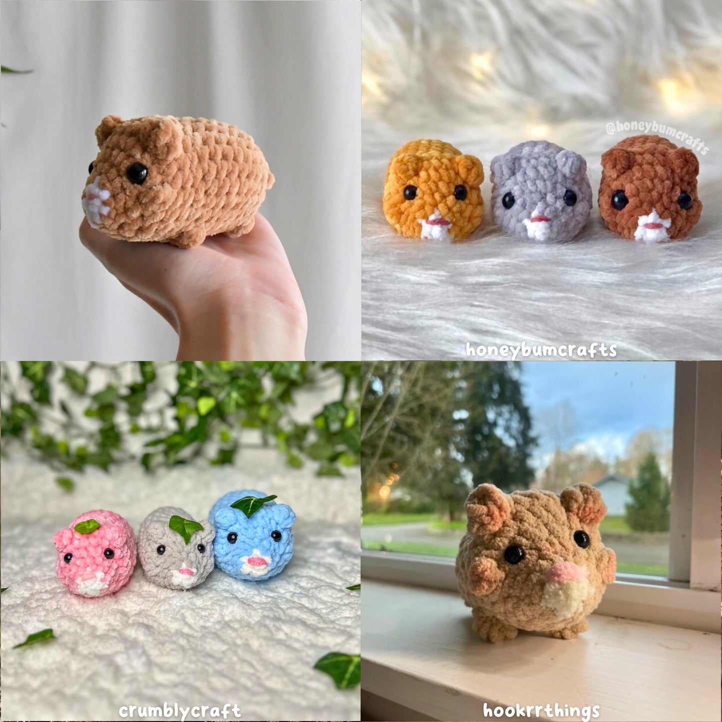 Crochet No Sew Hamster Plushie Pattern, Beginner-Friendly Amigurumi, CrochetCalls Critters