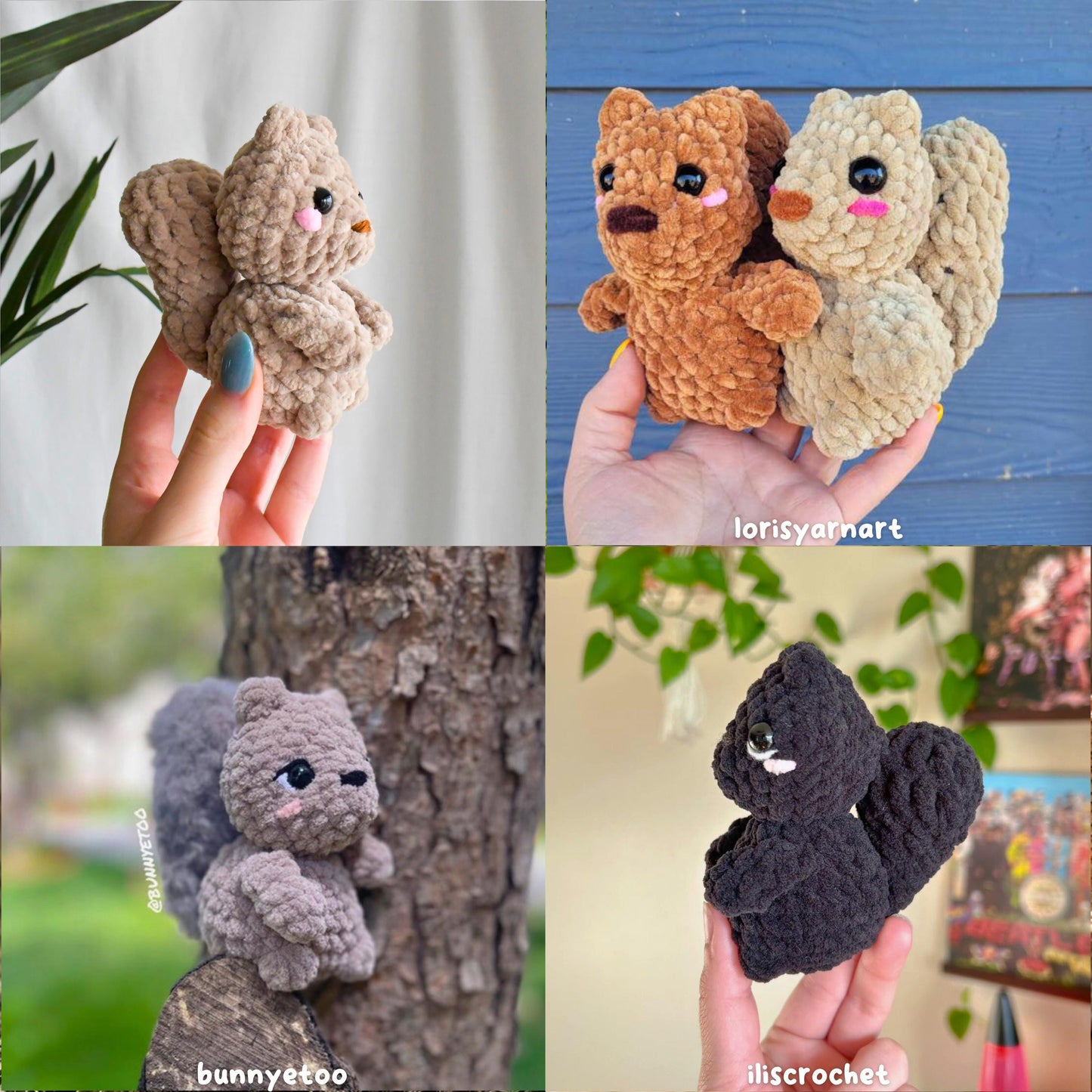 Crochet Low Sew Squirrel Plushie Pattern, Beginner-Friendly Amigurumi, CrochetCalls Critters