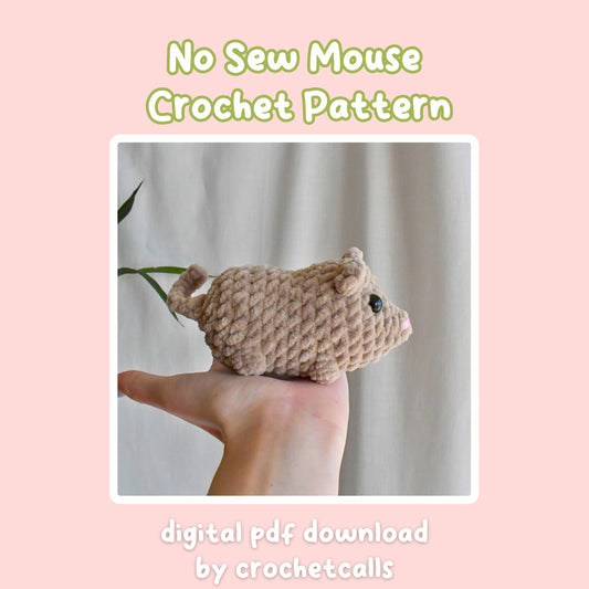 Crochet No Sew Mouse Plushie Pattern, Beginner-Friendly Amigurumi, CrochetCalls Critters