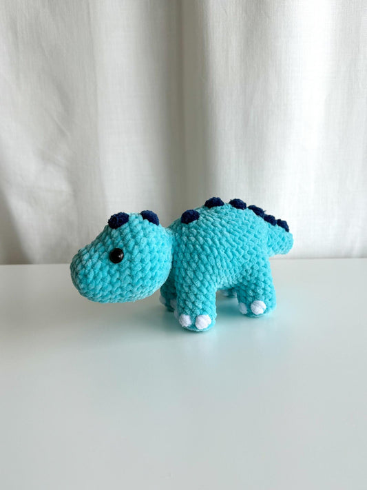 Handmade Crochet Blue Dinosaur Stegosaurus Amigurumi Plushie