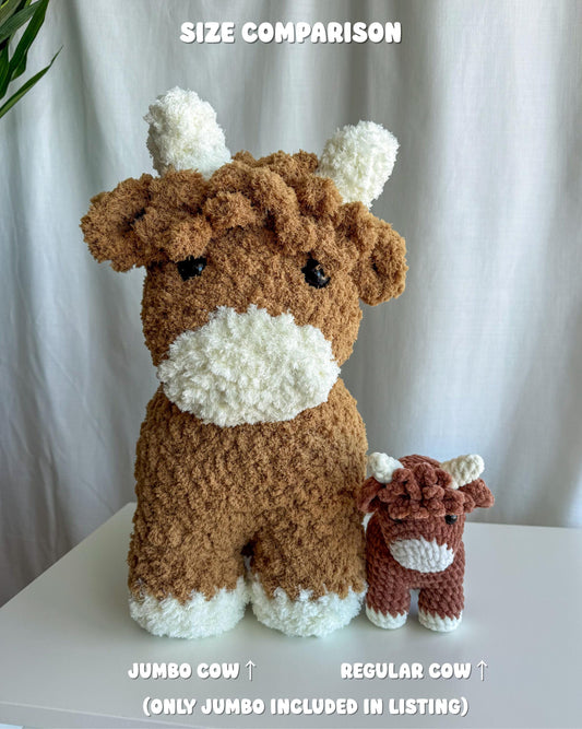 Handmade Jumbo Highland Cow Plushie