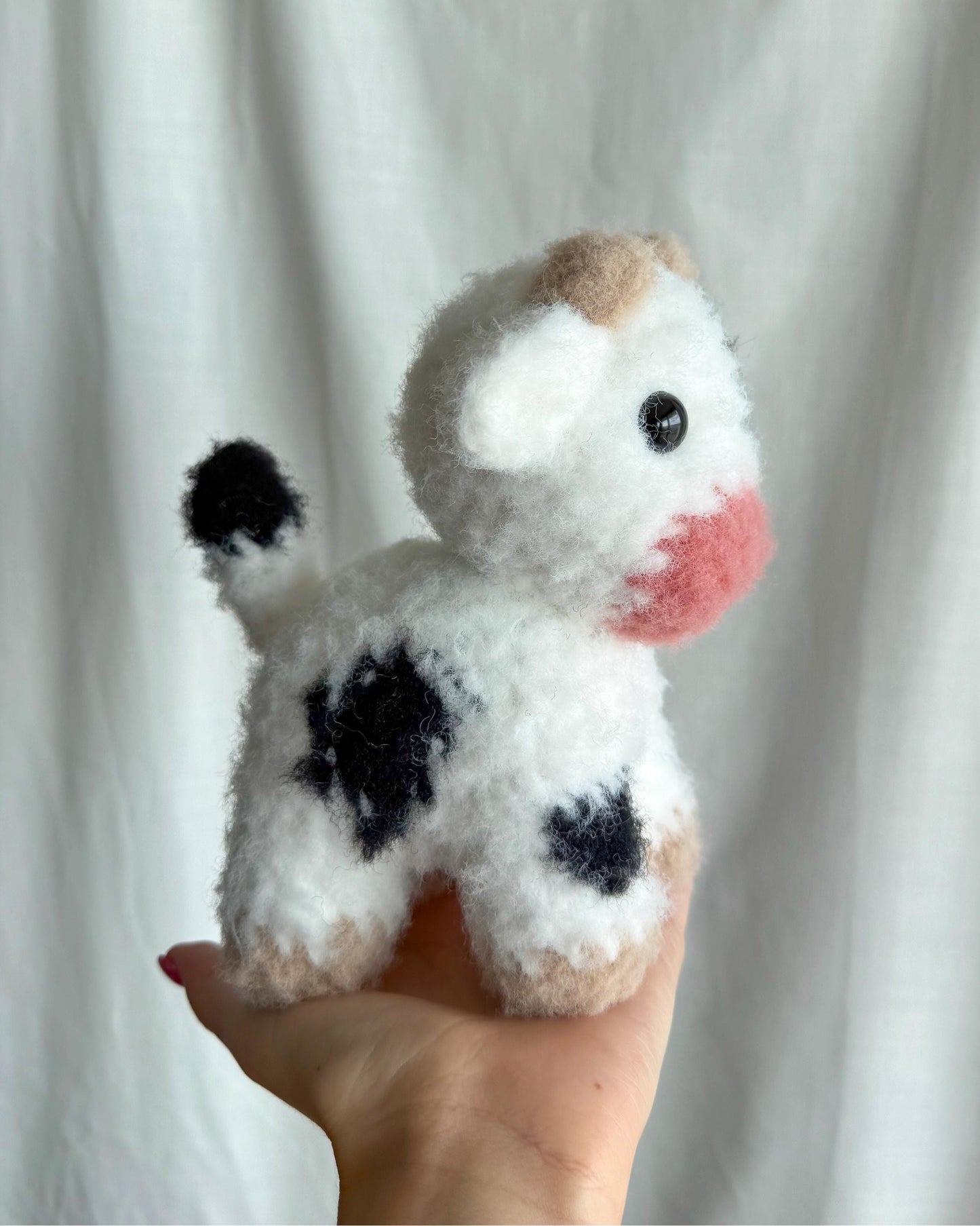 Handmade Crochet Cow Plushie