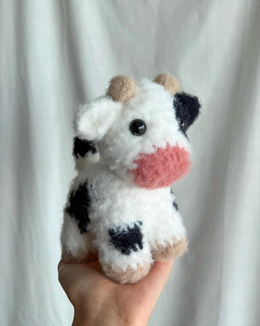Handmade Crochet Cow Plushie