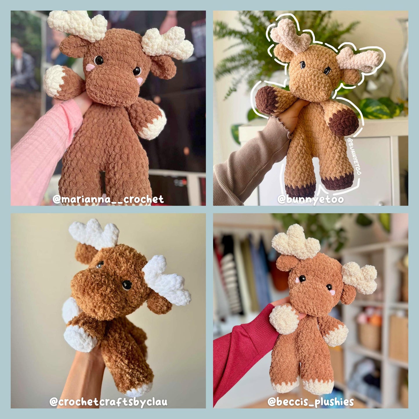 No Sew Moose Snuggler Pattern | Crochet Amigurumi PDF