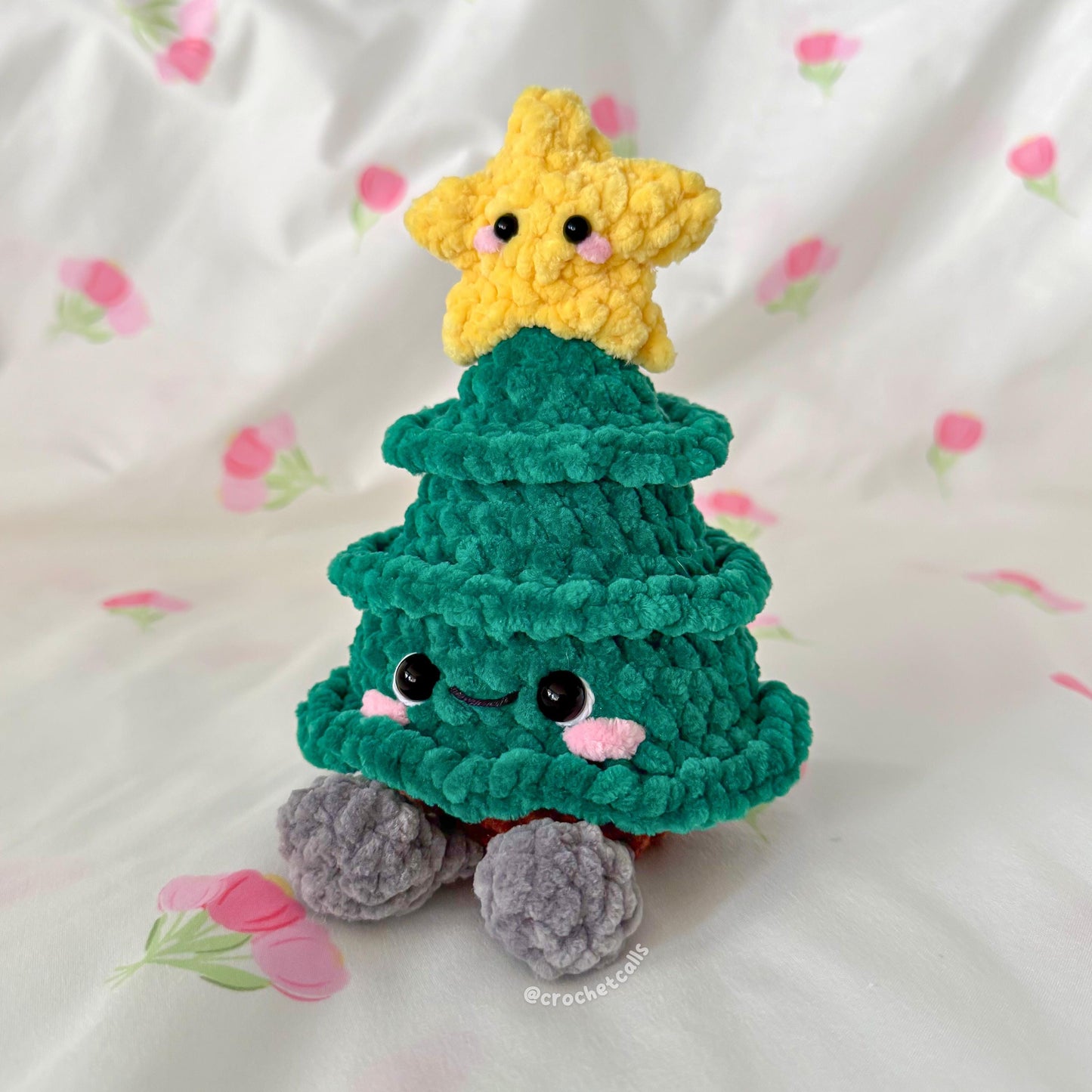 No Sew Christmas Tree Crochet Pattern | Low Sew Removable Star Topper | Amigurumi PDF Tutorial