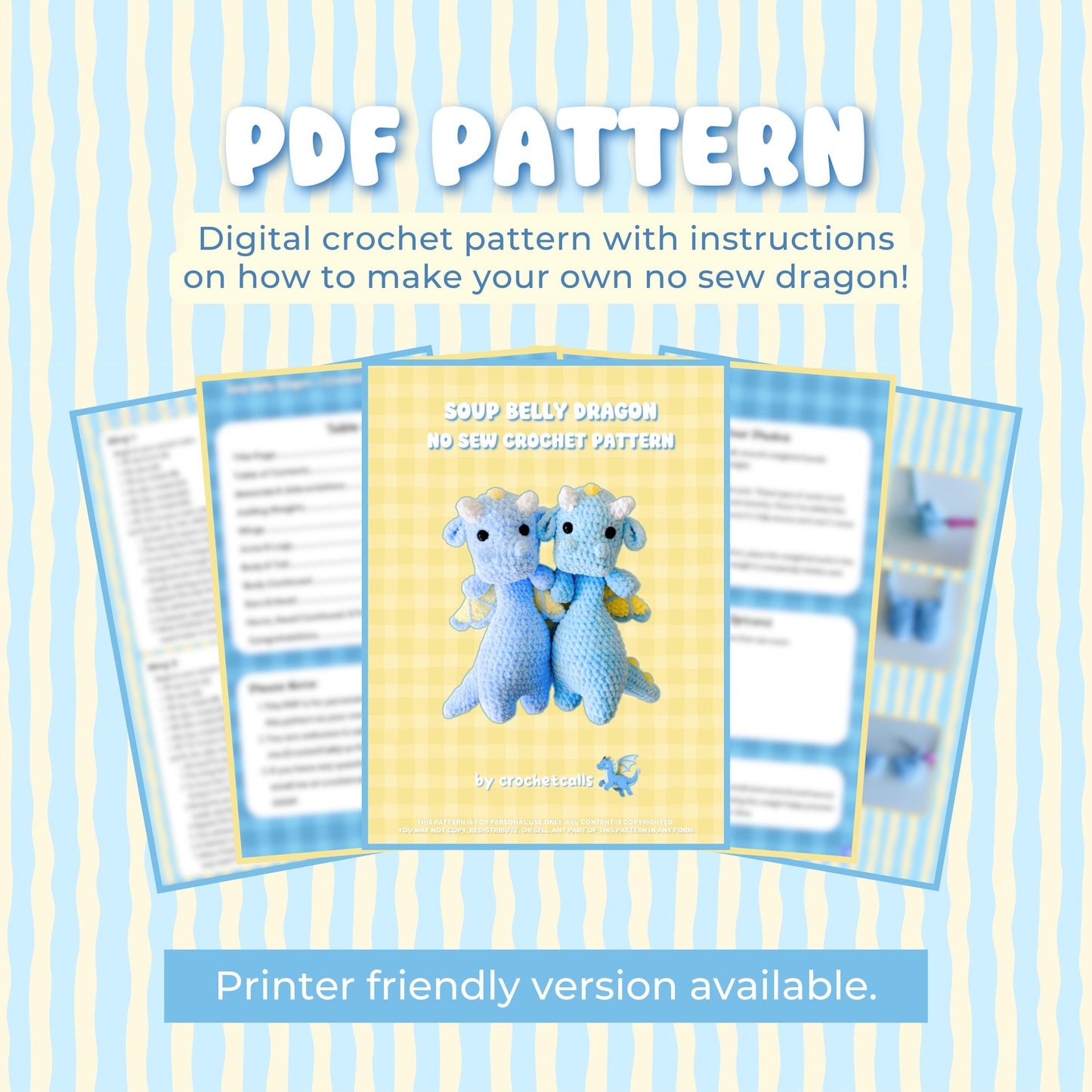 No Sew Dragon Pattern | Soup Belly Crochet Amigurumi PDF