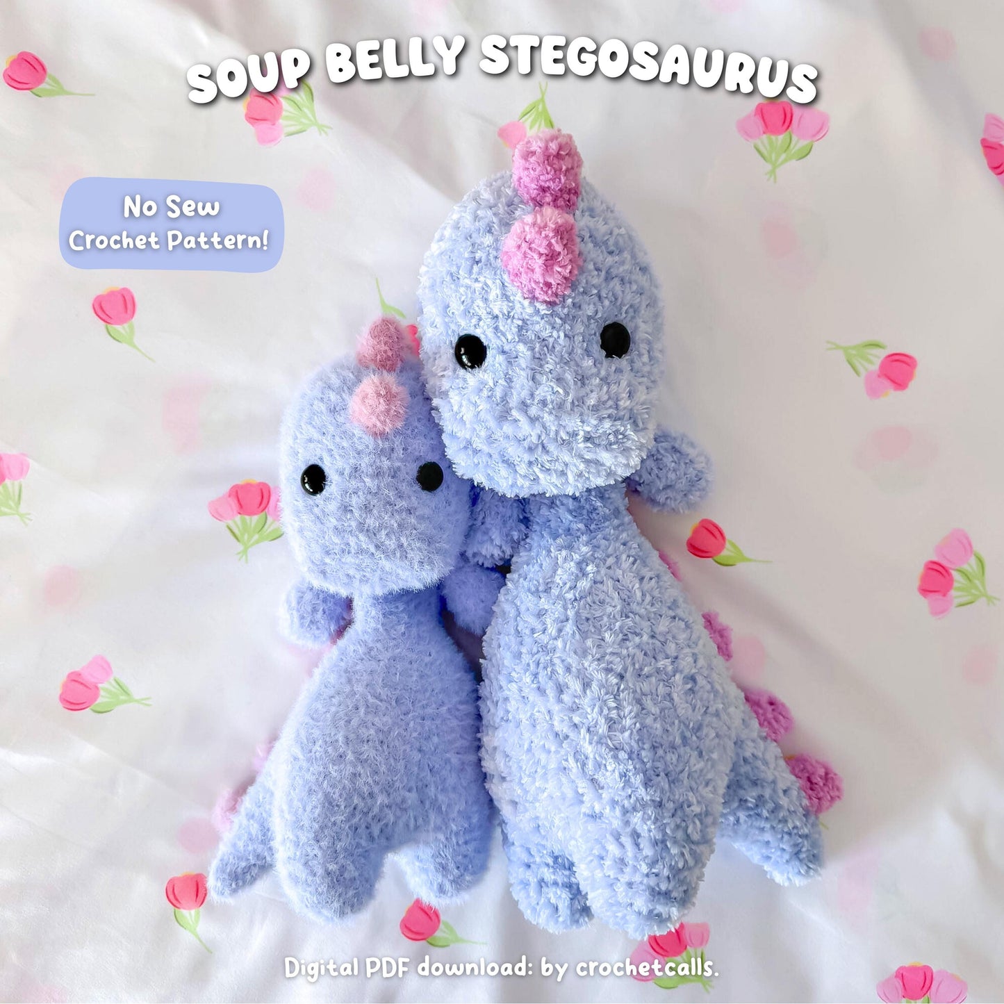 Soup Belly Stegosaurus Pattern | No Sew Crochet Amigurumi PDF