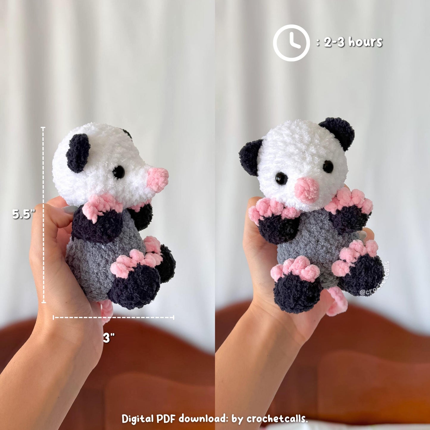 Animals & Snacks Crochet Pattern Bundle | Opossum, Mouse, Mole Rat (PDF Download)