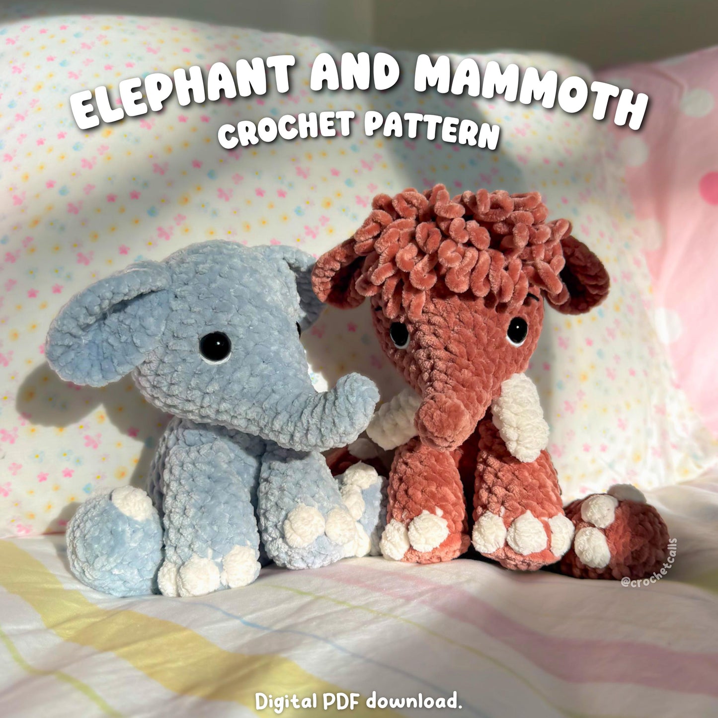 Elephant and Mammoth Crochet Pattern | Amigurumi Animals (PDF Download)