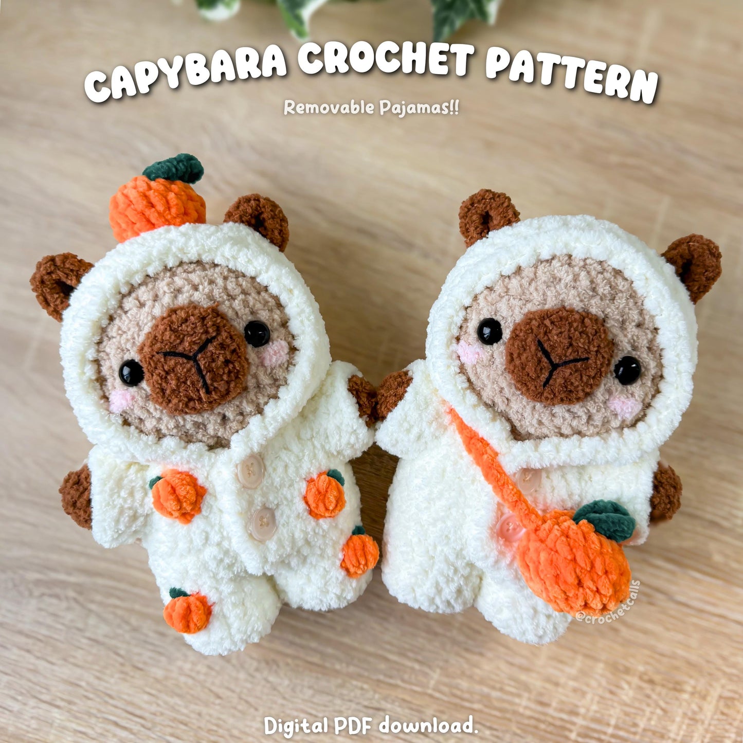 Capybara in Pajamas Crochet Pattern | Amigurumi PDF