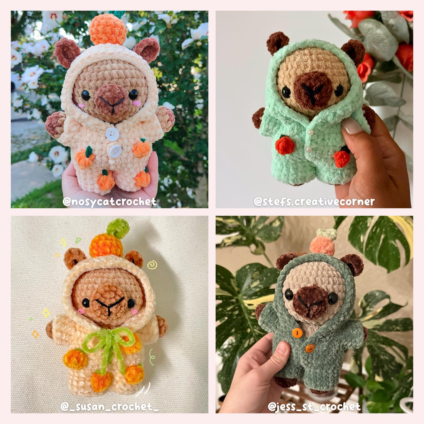 Capybara in Pajamas Crochet Pattern | Amigurumi PDF